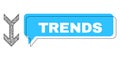 Misplaced Trends Message Balloon and Net Mesh Arrow Down Icon