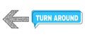 Misplaced Turn Around Chat Frame and Linear Arrow Left Icon