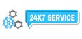 Misplaced 24X7 Service Conversation Balloon And Net Gears Icon