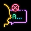 Mispronunciation neon glow icon illustration