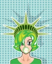 Miss America vector cartoon Royalty Free Stock Photo