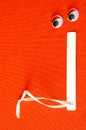 Miss label, vertical with large copy space, on orange background