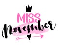 Miss November - Illustration Text For Clothes.