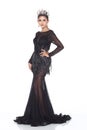 Miss Pageant Contest in Evening Ball Gown long ball dress with D Royalty Free Stock Photo