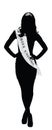 Miss universe vector silhouette illustration woman isolated on white background.
