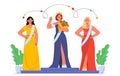 Miss world ceremony vector concept