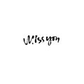 Miss you inscription. Greeting card with calligraphy. Hand drawn modern dry brush lettering design. Vector typography. Royalty Free Stock Photo