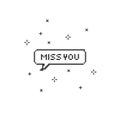 Miss you in speech bubble 8-bit pixel art Royalty Free Stock Photo