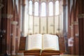 Missal opened and displayed in a church, Italy