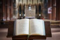 Missal opened and displayed in a church, Italy Royalty Free Stock Photo