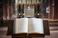 Missal opened and displayed in a church, Italy