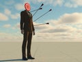 Headless businessman with a target and arrows . Target audience concept . Royalty Free Stock Photo