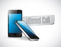 Missed call phone message illustration design Royalty Free Stock Photo