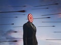 Headless businessman with a target and arrows . Target audience concept Royalty Free Stock Photo