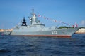 Missile Corvette Boykiy closeup. Navy day in St. Petersburg