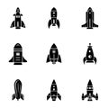 Missile icons set, simple style Royalty Free Stock Photo