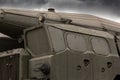 missile launcher operational-tactical missile system Close-up. cab windows are covered with armor plates. concept of military att