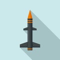 Missile nuclear icon, flat style