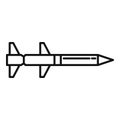 Missile nuclear icon, outline style