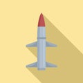 Missile power icon, flat style