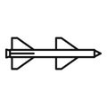 Missile projectile icon, outline style