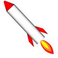 Missile red rocket with fire