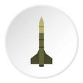 Missile rocket icon, flat style