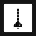 Missile rocket icon, simple style