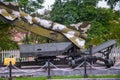 Missile Sam-2 used in Vietnam war, in Quang Tri museum Royalty Free Stock Photo