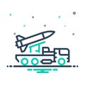 Mix icon for Missile Truck, missile and attack Royalty Free Stock Photo
