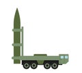 Missile vehicle and launcher - military truck with intercontinental ballistic rocket