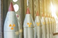 Missiles are directed upwards, weapons of mass destruction Royalty Free Stock Photo