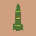 Missiles with warheads are ready to be launched. Nuclear, chemical weapons. radiation. Weapons of mass destruction. Royalty Free Stock Photo