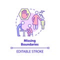Missing boundaries concept icon Royalty Free Stock Photo
