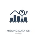 missing data on analytics line graphic icon in trendy design style. missing data on analytics line graphic icon isolated on white