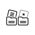 Black line icon for Missing Data, removed and paper Royalty Free Stock Photo