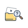 Color illustration icon for Missing Data, missing and result