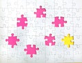 Missing few pieces in a jigsaw puzzle Royalty Free Stock Photo