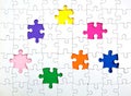 Missing few pieces in a jigsaw puzzle Royalty Free Stock Photo