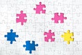 Missing few pieces in a jigsaw puzzle Royalty Free Stock Photo