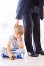 Missing his busy father. Royalty Free Stock Photo