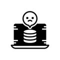 Black solid icon for Missing, data and folder