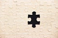 Missing jigsaw puzzle peice close up texture pattern Royalty Free Stock Photo