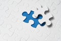 Missing jigsaw puzzle piece with light glow Royalty Free Stock Photo