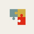 Missing jigsaw puzzle piece vector concept. Symbol of solution, challenge, connection. Minimal illustration. Royalty Free Stock Photo