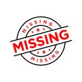 Missing Letter Rubber Stamp Vector Template Royalty Free Stock Photo