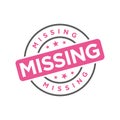 Missing Letter Rubber Stamp Vector Template Royalty Free Stock Photo