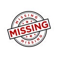 Missing Letter Rubber Stamp Vector Template Royalty Free Stock Photo
