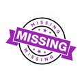 Missing Letter Rubber Stamp Vector Template Royalty Free Stock Photo