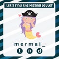 Missing letter worksheet. Complete the letters activity.